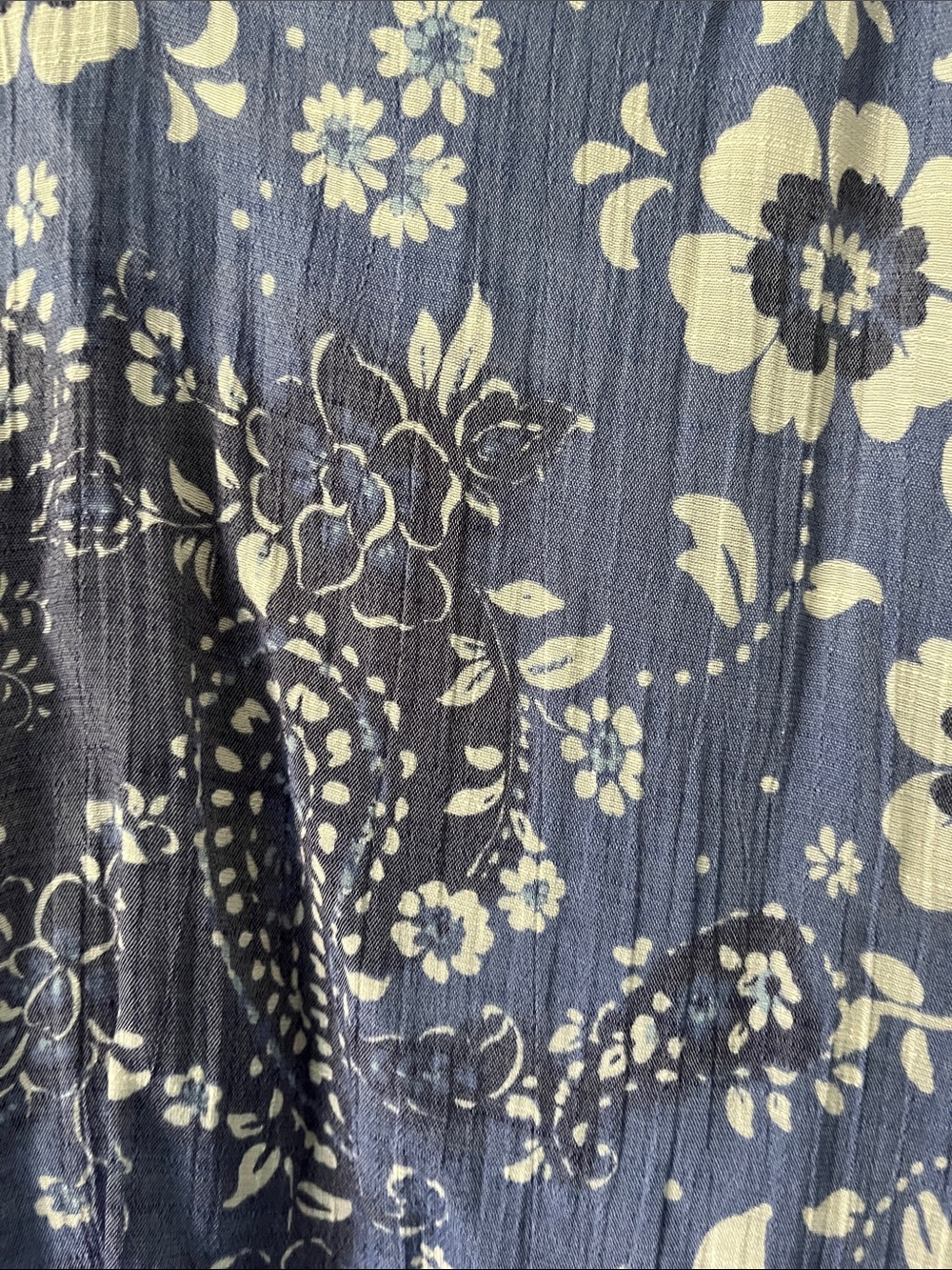 Floral Peasant Blouse - Blue/White - Picture 5 of 9